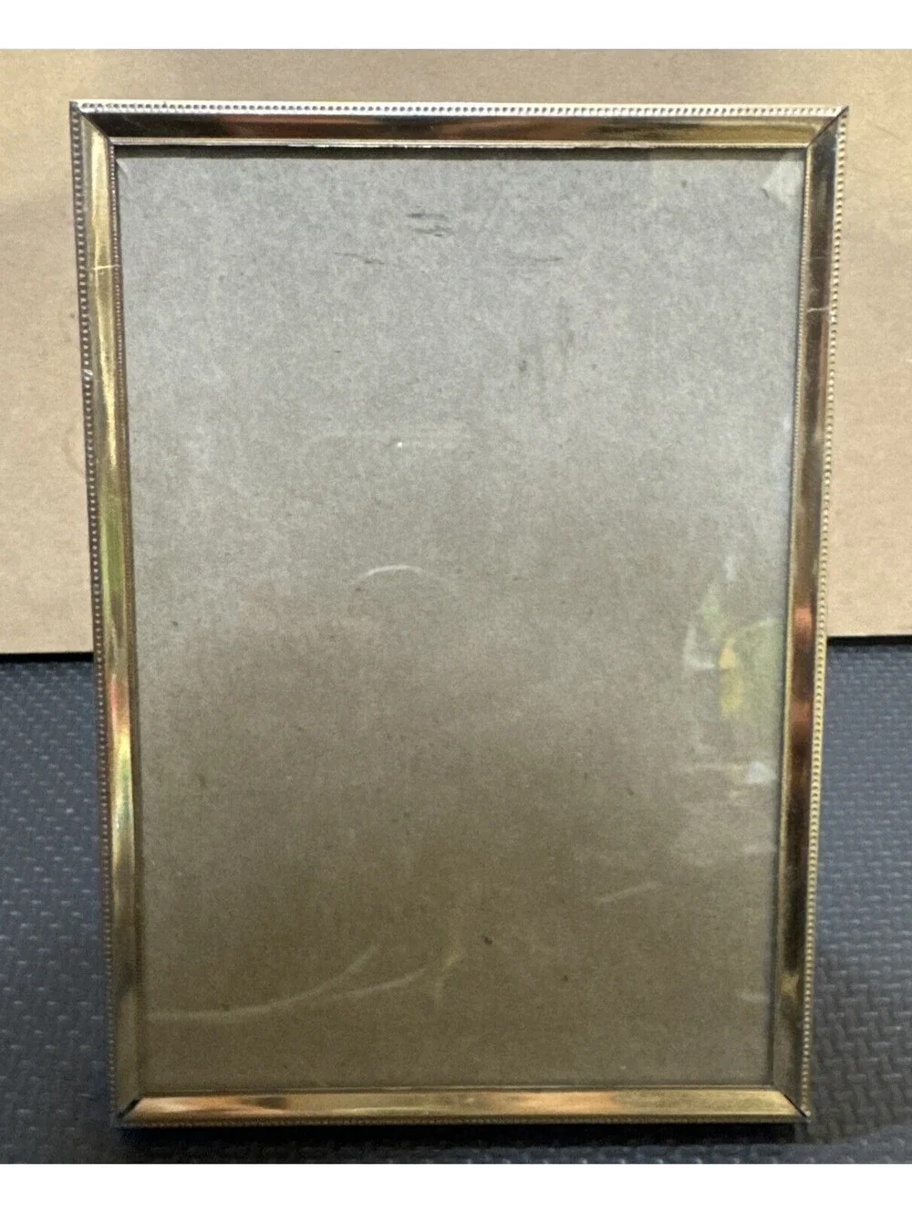 Vintage 5” X 7” Gold Toned Metal Picture Frame Free Standing | Wall Hang